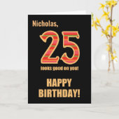 Gepersonaliseerd Naam 25th Birthday voor hem Kaart (Gele Bloem)