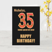 Gepersonaliseerd naam 35ste verjaardag voor hem Ka Kaart (Gele Bloem)