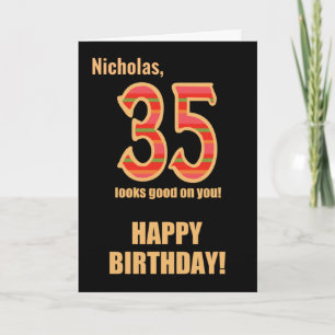 Gepersonaliseerd naam 35ste verjaardag voor hem Ka Kaart