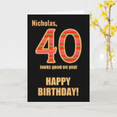 Gepersonaliseerd naam 40ste verjaardag voor hem Ka Kaart (Gele Bloem)