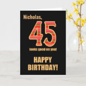 Gepersonaliseerd naam 45ste verjaardag voor hem Ka Kaart (Gele Bloem)