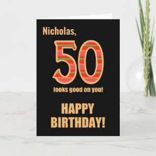 Gepersonaliseerd naam 50ste verjaardag voor hem Ka Kaart