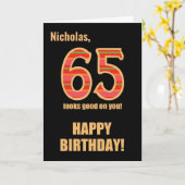 Gepersonaliseerd naam 65ste verjaardag voor hem Ka Kaart (Gele Bloem)