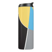 Gepersonaliseerd, Naam, Abstract Art geel blauw zw Thermosbeker (Gedraaid links)