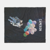 Gepersonaliseerd naam astronautenstars en ruimteba fleece deken (Voorkant (Horizontaal))