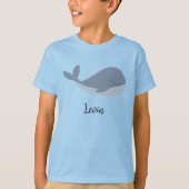Gepersonaliseerd naam Blue Whale Birthday T-shirt (Voorkant)