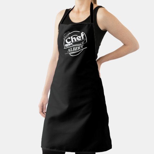 Gepersonaliseerd naam Chef Black Schort (Insitu)