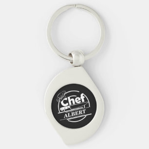 Gepersonaliseerd naam Chef Black Sleutelhanger