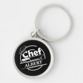 Gepersonaliseerd naam Chef Black Sleutelhanger (Voorkant)