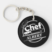 Gepersonaliseerd naam Chef Black Sleutelhanger (Voorkant)
