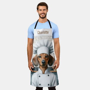 Gepersonaliseerd naam Dachshund Dog Cooking Chef Schort