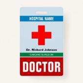 Gepersonaliseerd Naam Dokter ID Kaart Badge (Voorkant)