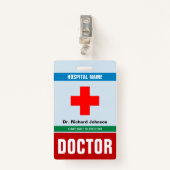 Gepersonaliseerd Naam Dokter ID Kaart Badge (Voorkant met clip)