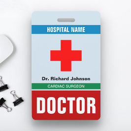 Gepersonaliseerd Naam Dokter ID Kaart Badge