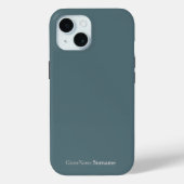 Gepersonaliseerd naam Elegant Marmeren Blauw Cadet Case-Mate iPhone Case (Achterkant)