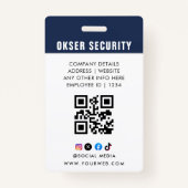 Gepersonaliseerd naam en foto | Beveiligings-ID-Ka Badge (Achterkant)