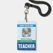 Gepersonaliseerd Naam en Foto | Docent-ID-Kaart Badge (Voorzijde met lanyard)