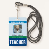 Gepersonaliseerd Naam en Foto | Docent-ID-Kaart Badge (Voorkant met draagriem)