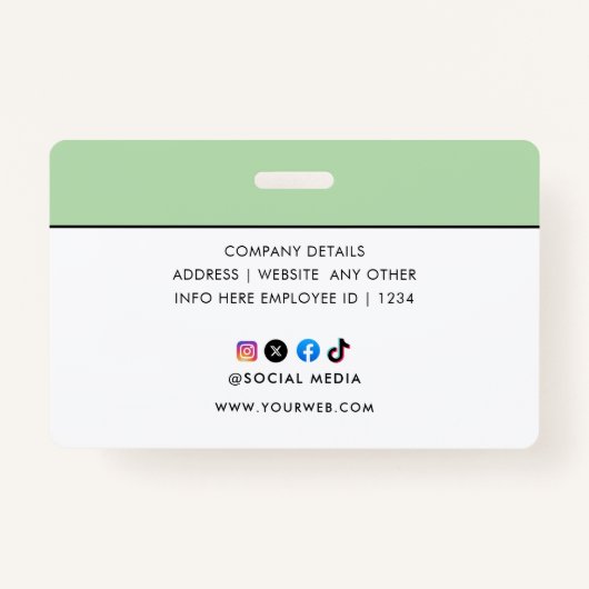 Gepersonaliseerd naam en foto | ID-Kaart-badge Badge (Achterkant)