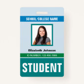 Gepersonaliseerd Naam en Foto | Kaart studentenkaa Badge (Voorkant)