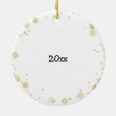 Gepersonaliseerd Naam en Foto Ronde Snowflake Keramisch Ornament (Achterkant)