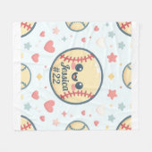 Gepersonaliseerd Naam en Nummer Softball Throw Fleece Deken (Voorkant (Horizontaal))