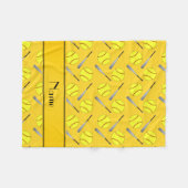 Gepersonaliseerd naam geel softbalpatroon fleece deken (Voorkant (Horizontaal))