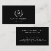Gepersonaliseerd Naam & Initiaal Zwart-wit Kleur Visitekaartje (Voorkant / Achterkant)