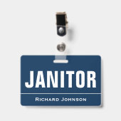 Gepersonaliseerd Naam Janitor Badge (Front with Clip)