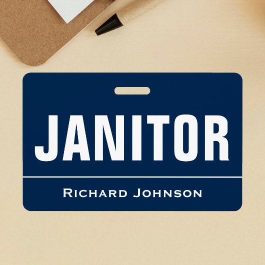 Gepersonaliseerd Naam Janitor Badge