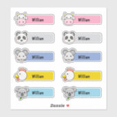 Gepersonaliseerd naam Leuke Kawaii kinderopvang St Sticker (Vel)