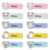 Gepersonaliseerd naam Leuke Kawaii kinderopvang St Sticker (Voorkant)