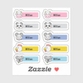 Gepersonaliseerd naam Leuke Kawaii kinderopvang St Sticker (Vel)