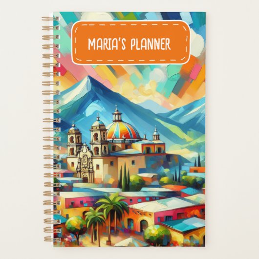 Gepersonaliseerd naam Mexicaans landschap Planner (Voorkant)