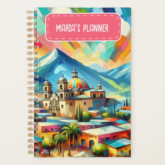 Gepersonaliseerd naam Mexicaans landschap Planner (Voorkant)