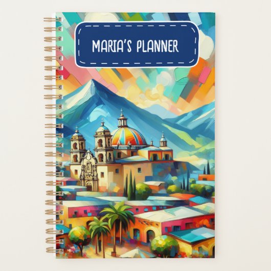 Gepersonaliseerd naam Mexicaans landschap Planner (Voorkant)