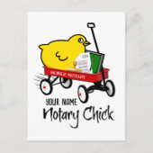 Gepersonaliseerd naam mobiele notaris rode wagon briefkaart (Voorkant)