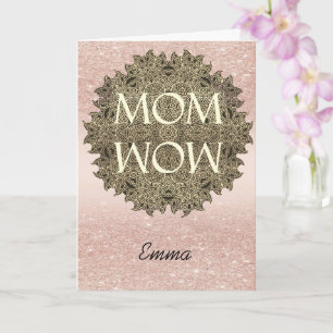 Gepersonaliseerd naam MOM WOW Mandala Aesthetische Kaart