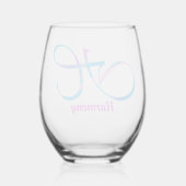 Gepersonaliseerd naam Monogram "H" Abstract Spring Wijnglas Zonder Voet (Achterkant)
