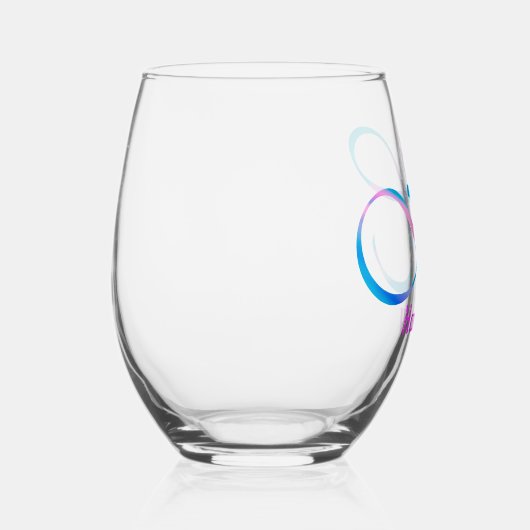Gepersonaliseerd naam Monogram "H" Abstract Spring Wijnglas Zonder Voet (Rechts)