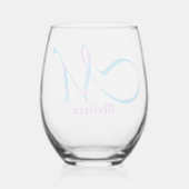 Gepersonaliseerd Naam Monogram "M" Abstract Lente Wijnglas Zonder Voet (Achterkant)