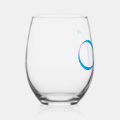 Gepersonaliseerd Naam Monogram "M" Abstract Lente Wijnglas Zonder Voet (Rechts)