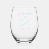 Gepersonaliseerd Naam Monogram "P" Abstract Lente  Wijnglas Zonder Voet (Achterkant)