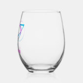 Gepersonaliseerd Naam Monogram "V" Abstract Lente  Wijnglas Zonder Voet (Links)