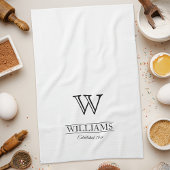 Gepersonaliseerd naam monogram voor Elegant Classy Theedoek