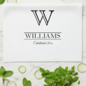 Gepersonaliseerd naam monogram voor Elegant Classy Theedoek (Gevouwen)