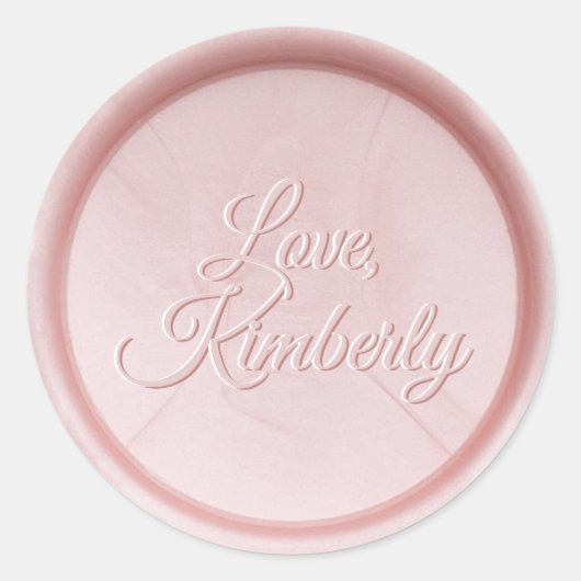 Gepersonaliseerd Naam Pearl Pink Wax Seal Sticker (Voorkant)