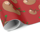 Gepersonaliseerd naam rood slothepatroon cadeaupapier (Rol Hoek)