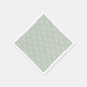 Gepersonaliseerd Naam Sage Green White Script Servet (Hoek)