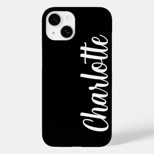 Gepersonaliseerd Naam Stijlvol Modern Minimaal Zwa Case-Mate iPhone Case (Achterkant)